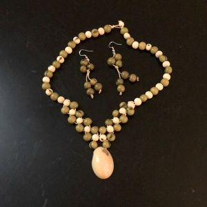 Handmade “seed” necklace and earrings